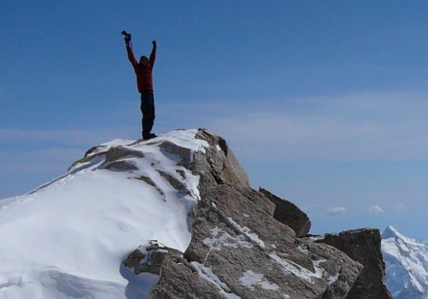 Man standing on summit